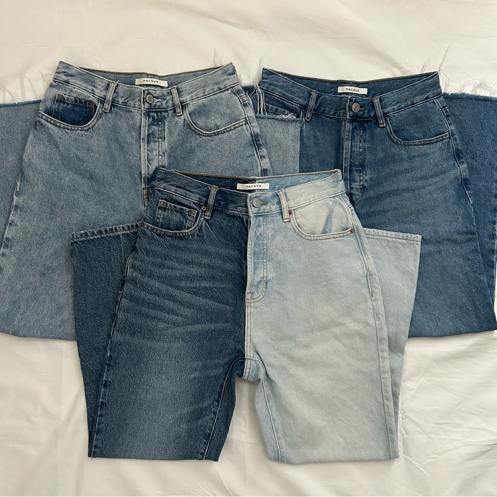 Pacsun high waisted straight let jeans (3 pack)